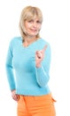Middle age woman threatening finger Royalty Free Stock Photo