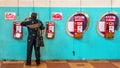 Old fashioned payphones in Singapore.