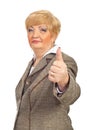 Middle aged business woman gives thumbs Royalty Free Stock Photo