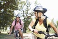 Middle Aged Couple Cycling Through Countryside Royalty Free Stock Photo