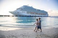 Middle aged couple enjoying a Caribbean Cruise vacation together Royalty Free Stock Photo