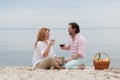 Middle-aged couple in picnic Royalty Free Stock Photo