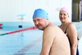 Middle Aged Couple In Swimming Pool Royalty Free Stock Photo