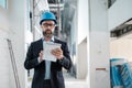 Middle-aged engineer in hardhat