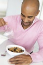 Middle Aged Man Eating Healthy Breakfast Royalty Free Stock Photo