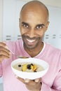 Middle Aged Man Eating Healthy Breakfast Royalty Free Stock Photo