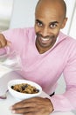 Middle Aged Man Eating Healthy Breakfast Royalty Free Stock Photo