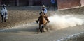 Mexican rider stopping his horse