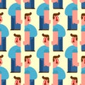 Middle-aged man pattern seamless. Average person background