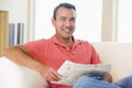 Middle-aged man relaxing at home Royalty Free Stock Photo