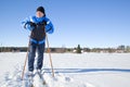 Middle-aged man skiing Royalty Free Stock Photo