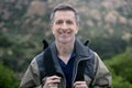 Man Enjoying Nature While Hiking on Vacation Royalty Free Stock Photo