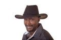 Middle aged man wearing a cowboy hat Royalty Free Stock Photo