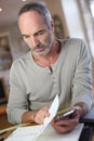 Middle-aged man working from home Royalty Free Stock Photo