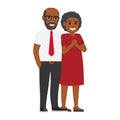 Middle-Aged Pair Standing Together Flat Vector