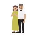 Middle-Aged Pair Standing Together Flat Vector Royalty Free Stock Photo