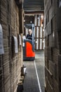 Middle aged reach truck driver Royalty Free Stock Photo