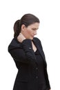 Middle aged woman acute neck pain Royalty Free Stock Photo