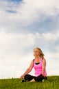 Middle-aged woman in her 40s meditating Royalty Free Stock Photo