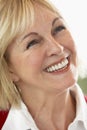 Middle Aged Woman Smiling Cheerfully Royalty Free Stock Photo