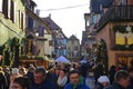 Middle Ages festival in medieval village Riquewihr Alsace France.