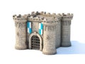 Middle ages fortress, medieval towers 3d rendering Royalty Free Stock Photo