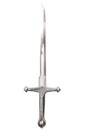 Middle ages weapons, obsolete war fighting and weapon of a knight conceptual idea with shiny medieval steel sword with ornate