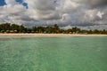 In the middle of an amazing, green and turquoise caribbean sea; transparent water, tropical paradise. Playa Macaro, Punta Cana,