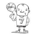 Man Playing Ball Doodle Vector Illustration