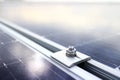 Middle Clamp of Solar PV Panel Installation Royalty Free Stock Photo