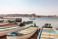 Fishing boats on the beach in the harbor of Sur, Oman Royalty Free Stock Photo