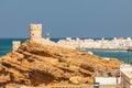 Tower at the harbor entrance in Sur, Oman Royalty Free Stock Photo