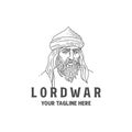 Middle East or Arabian Strong Brave Knight Lord War King Hero with Turban Illustration