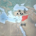 Middle East as seen from space, Syria Royalty Free Stock Photo
