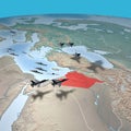 Middle East as seen from space, Syria Royalty Free Stock Photo