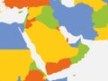 Political map of Middle East and Arabian Peninsula Royalty Free Stock Photo