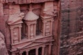 Middle East heritage world touristic site destination Petra treasure ancient architecture building carved in rock stone, top view