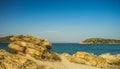 Middle East Mediterranean sea rocky coast line summer time landscape wilderness scenic view Royalty Free Stock Photo