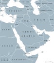 Middle East political map Royalty Free Stock Photo