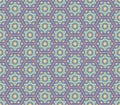 Middle east style lilac green colors hexagonal seamless pattern