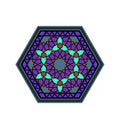 Middle east style violet green colors hexagonal pattern