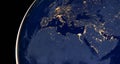 Middle east, west asia, east europe lights during night as it looks like from space. Elements of this image are Royalty Free Stock Photo