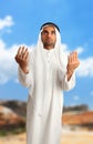 Middle eastern arab man with arms outstretched Royalty Free Stock Photo