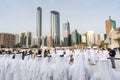 Middle Eastern Culture - Emirati Men performing Al Ayala traditional dance - Arabic men in traditional cloth