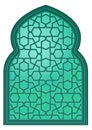 Middle eastern decorative window with traditional ornament glass