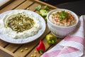 Middle Eastern dish - dense homemade yogurt labneh with zaatar