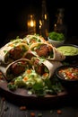Middle Eastern falafel wraps, filled with veggies and sauces