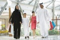 A Middle Eastern family in a shopping mall Royalty Free Stock Photo