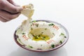 Middle eastern hummus houmous chickpea dip starter snack food se Royalty Free Stock Photo