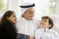 A Middle Eastern man with his children Royalty Free Stock Photo
